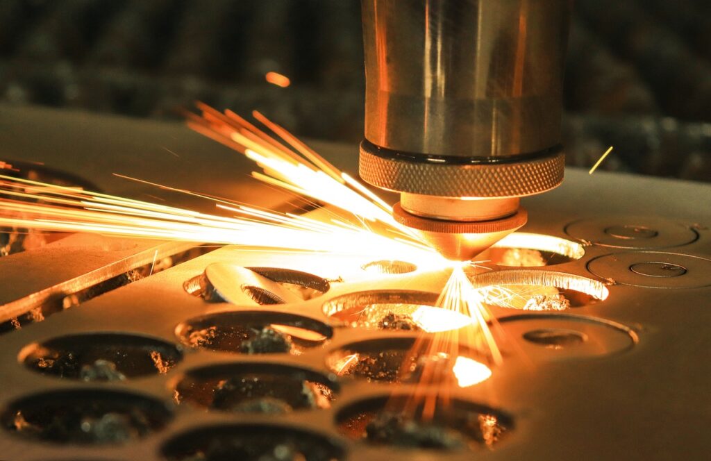 Laser cutter at work for a custom manufacturer